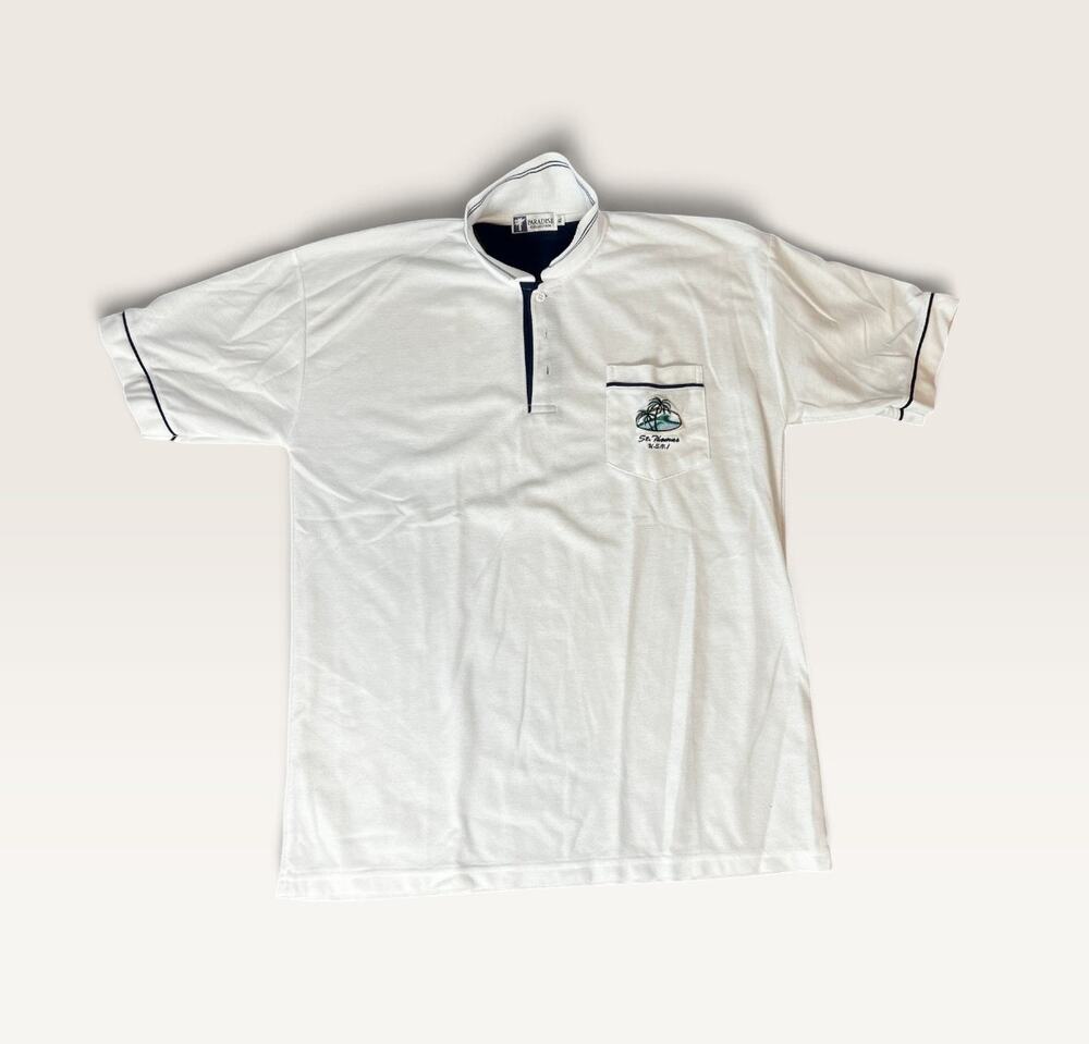 Vintage 90s St. Thomas USVI Souvenir Pique Polo Shirt Men's XL